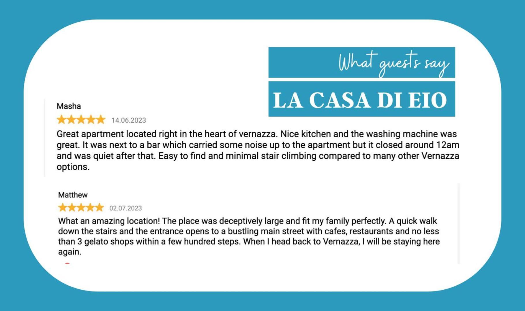 Апартаменты La Casa Di Eio Вернацца Экстерьер фото
