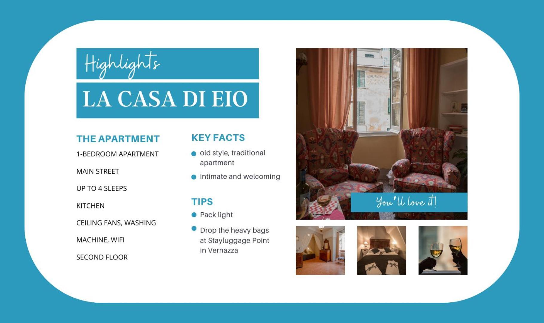 Апартаменты La Casa Di Eio Вернацца Экстерьер фото